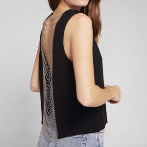 Alice and Olivia Clara Two Way Tank With Chains